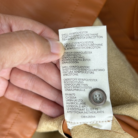 By Anthropologie Faux Leather Popover Top - Picture 11 of 16